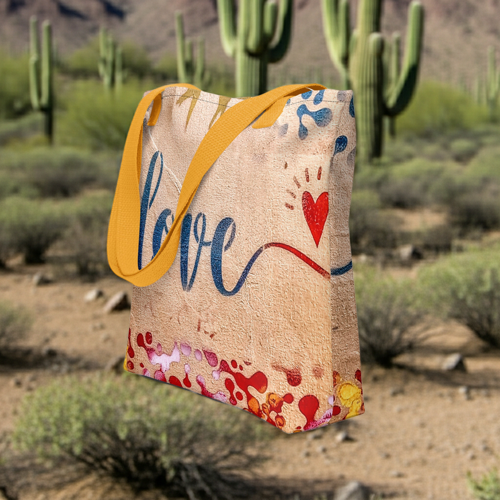 Love Bird Tote Bag - Sunny Yellow Romance Design