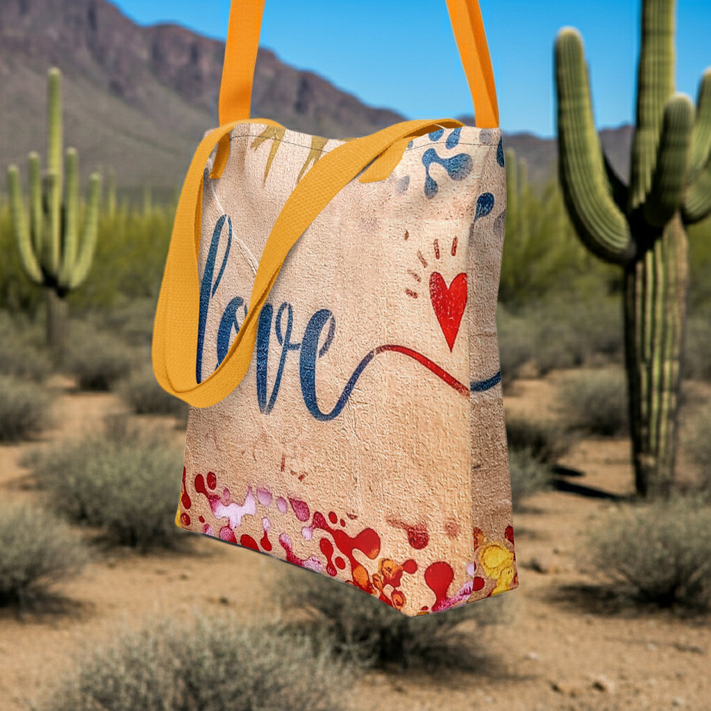 Love Bird Tote Bag - Sunny Yellow Romance Design
