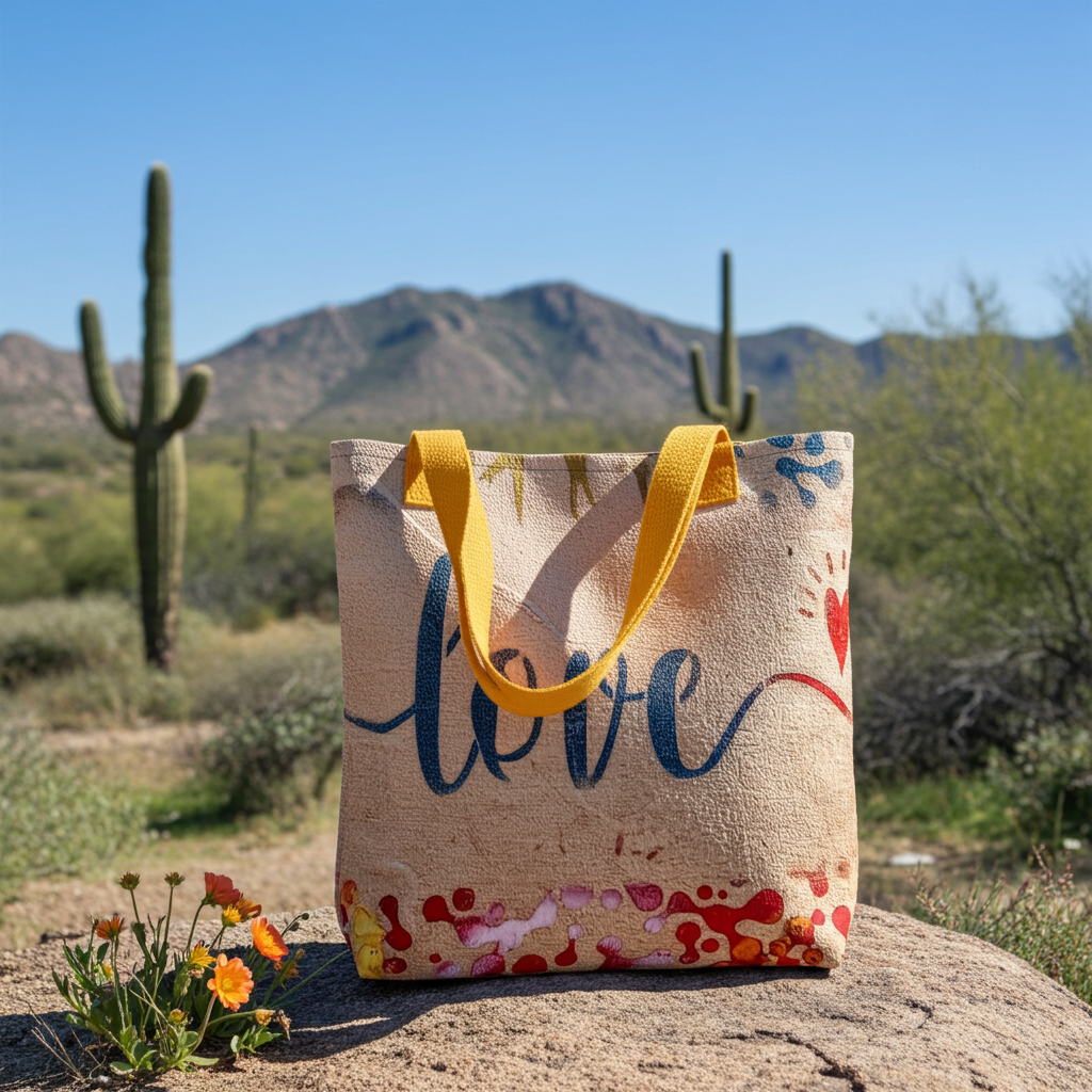 Love Bird Tote Bag - Sunny Yellow Romance Design